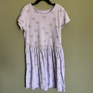 Carters casual dress size 12, lavender with caticorn print.